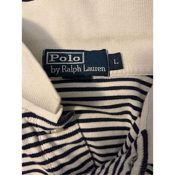 Vintage 90’s Ralph Lauren Polo White and Black Striped Shirt. Size Large - Picture 3 of 7